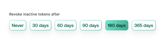 API token expiry policies