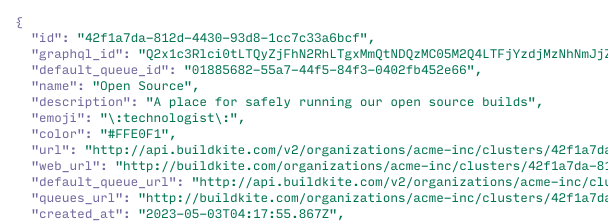 Clusters API