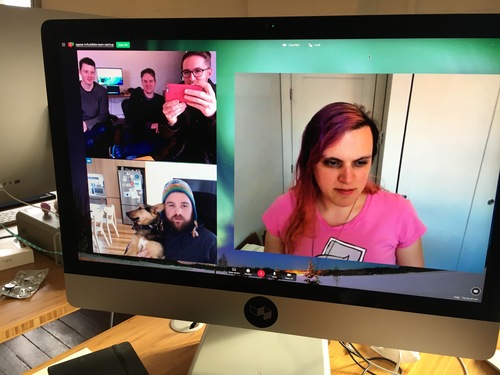 Some of the team on a Zoom video call.