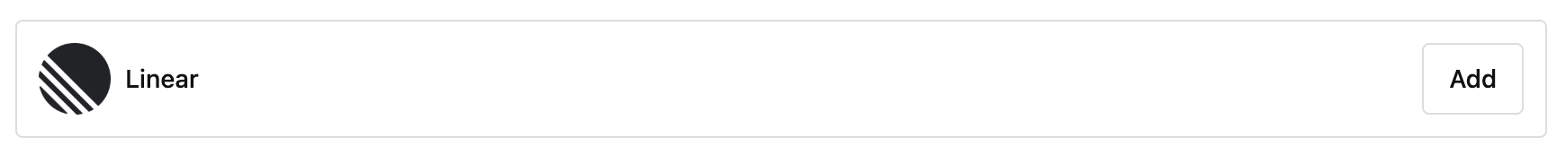 Screenshot of the 'Add' button for adding a Linear workspace service to Buildkite