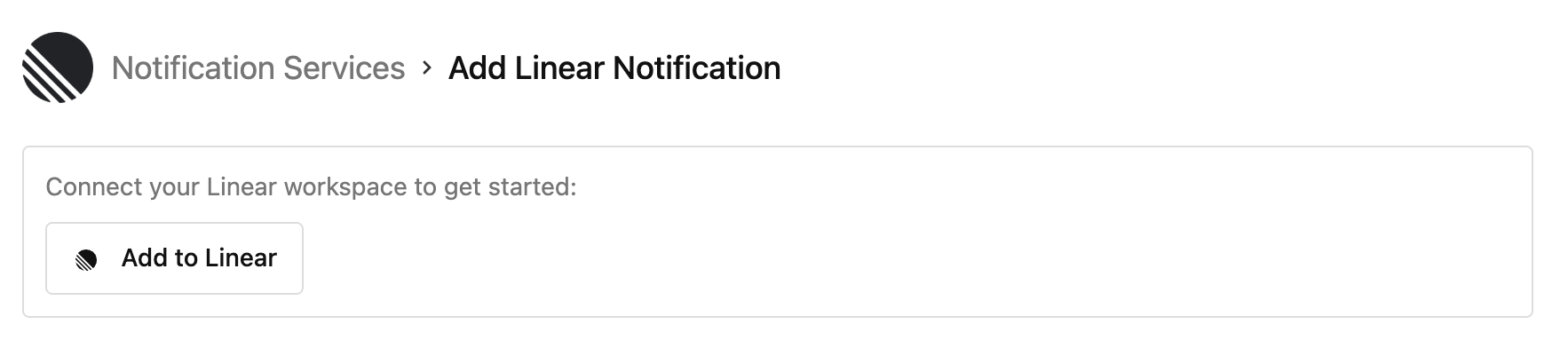 Screenshot of 'Add Linear workspace service' screen on Buildkite. It shows an 'Add to Linear workspace' button