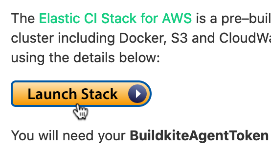 Launch Buildkite Elastic CI Stack for AWS