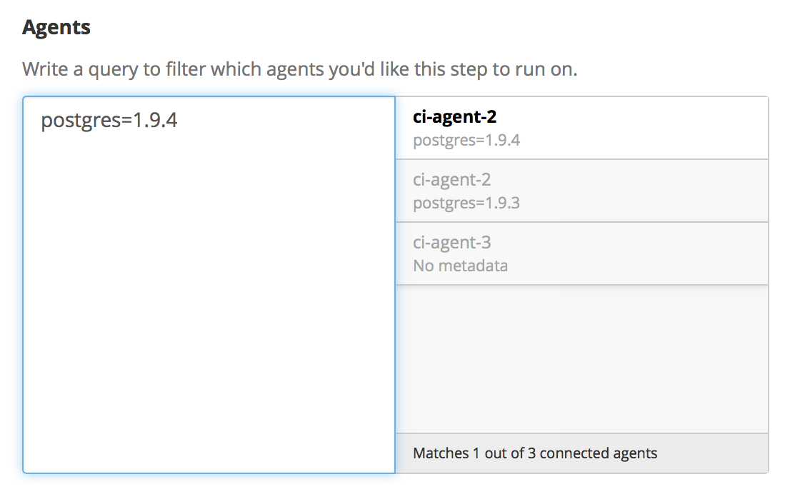 Agent Selector showing a single match